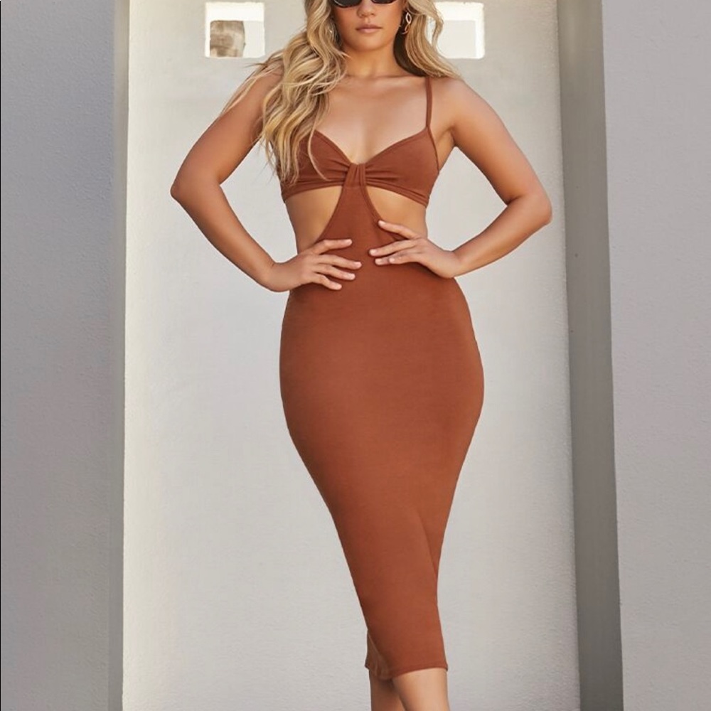 NWT Cutout Stretch Cami Midi Dress